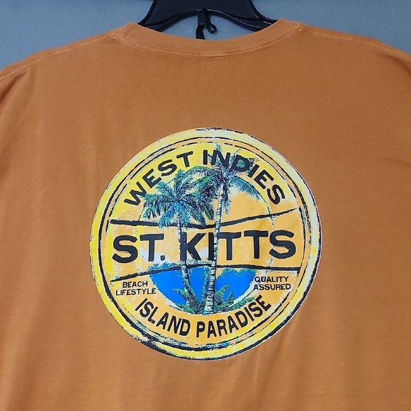 ISLAND GROOVE Men's Orange St. Kitts Short Sleeve Graphic T-Shirt - Size 3XL - Picture 4 of 10